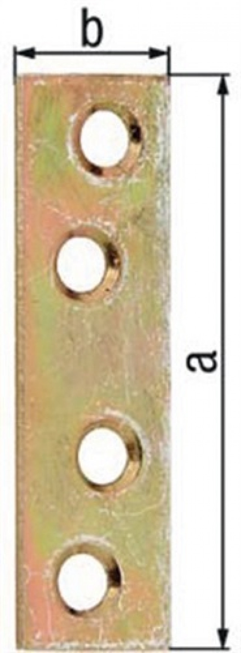 Flachverb. L.120mm B.16mm S.1,75mm STA galv. gelb verz. Anz. Löcher 4 GAH Flachverb. L.120mm B.16mm S.1,75mm STA galv. gelb verz. Anz. Löcher 4 GAH