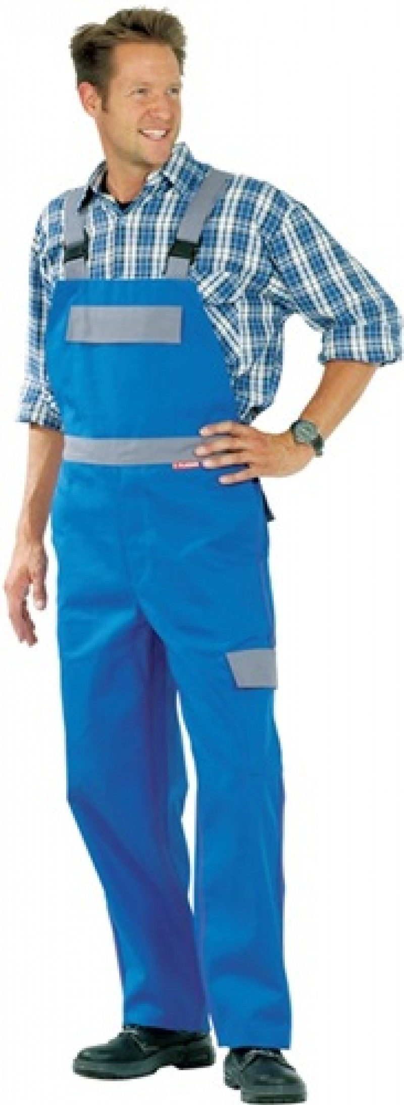 Schweißerschutz-Latzhose Major Protect Gr. 54 kornblau/grau Schweißerschutz-Latzhose Major Protect Gr. 54 kornblau/grau