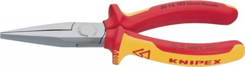 Langbeckzange Gesamt-L.160mm Form 1 Kopf verchr.lang,fl.VDE 2K-Hülle KNIPEX Langbeckzange Gesamt-L.160mm Form 1 Kopf verchr.lang,fl.VDE 2K-Hülle KNIPEX