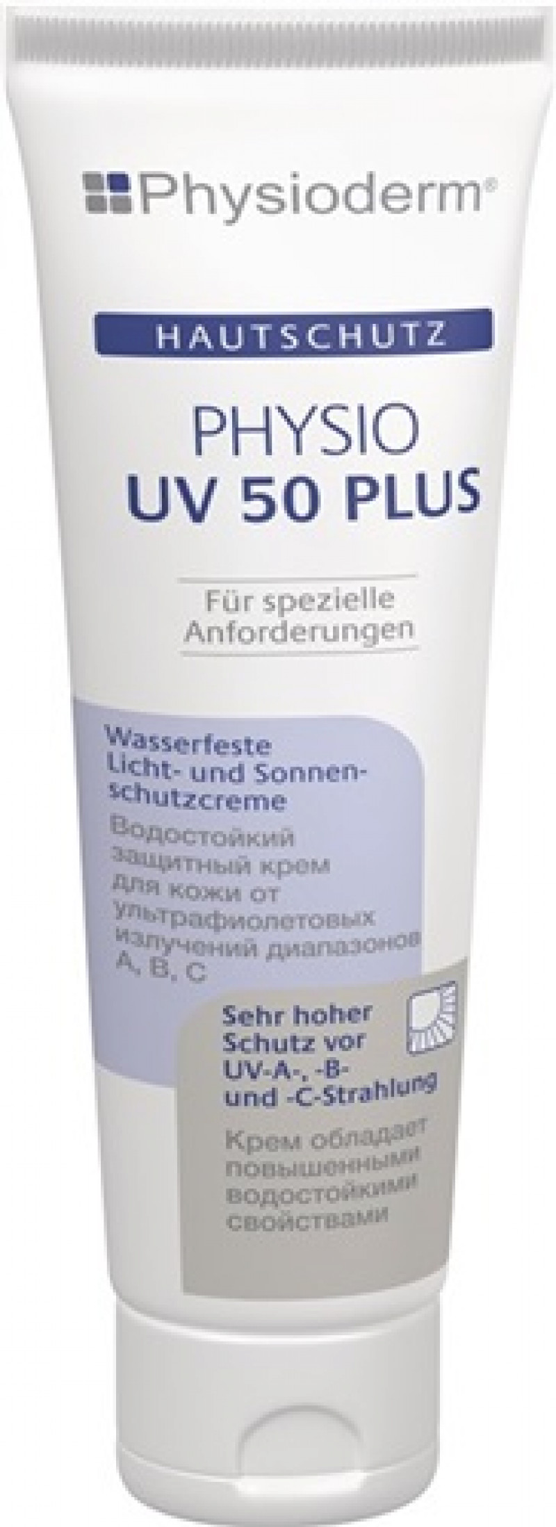 Hautschutzcreme PHYSIO UV 50 PLUS 100 ml zieht schnell ein,LSF 50+ 100ml Tube Hautschutzcreme PHYSIO UV 50 PLUS 100 ml zieht schnell ein,LSF 50+ 100ml Tube