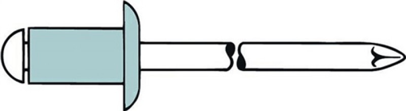 Blindniet Nietschaft dxl 5,0x12,0mm Alu/Edelstahl 500 St.GESIPA Blindniet Nietschaft dxl 5,0x12,0mm Alu/Edelstahl 500 St.GESIPA