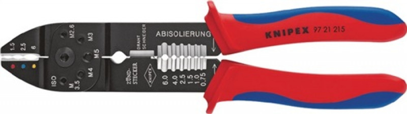 Crimpzange L.240mm schw.lackiert f.isoli.Kabelschuhe u.Steckverb. 0,5-6 KNIPEX