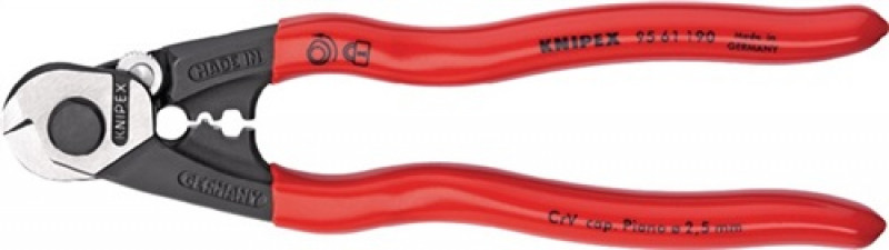 Drahtseilschere L.190mm f.Drahtseil-D.4mm Cu.-/Alukabel D.7mm2 KNIPEX Drahtseilschere L.190mm f.Drahtseil-D.4mm Cu.-/Alukabel D.7mm2 KNIPEX