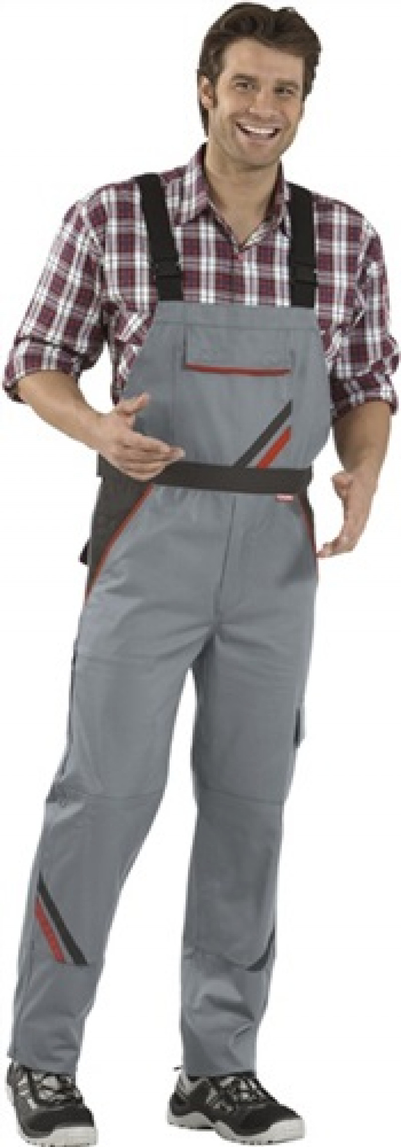 Latzhose Highline Gr.60 schiefer/schwarz/rot 65% PES/35% CO PLANAM Latzhose Highline Gr.60 schiefer/schwarz/rot 65% PES/35% CO PLANAM