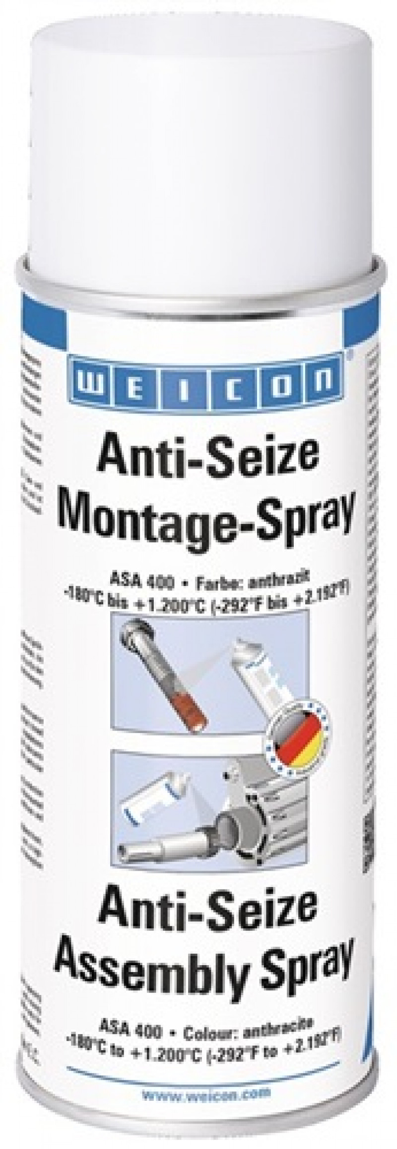 Montagepaste Anti-Seize 400 ml anthrazit Spraydose WEICON Montagepaste Anti-Seize 400 ml anthrazit Spraydose WEICON