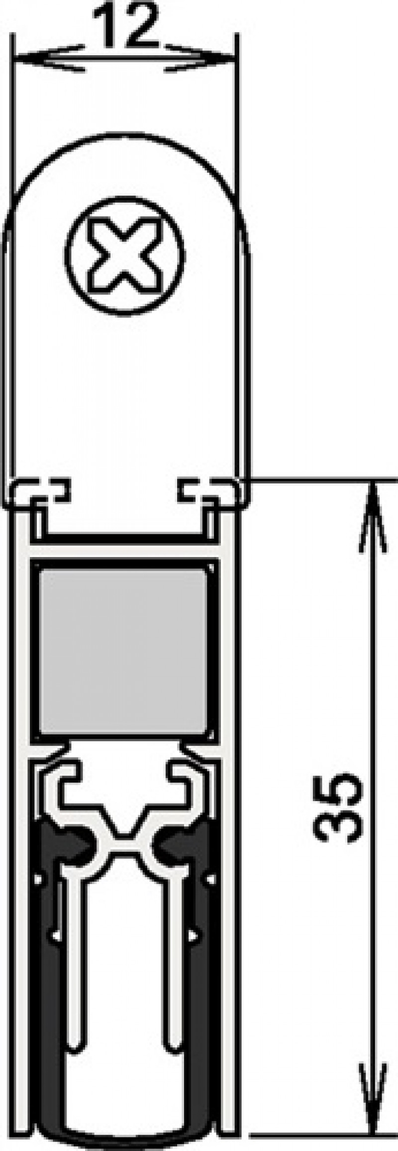 Türdichtung Doppeldicht M-12/35 1-393 Ausl.2-s.L.958mm Alu. silberf.