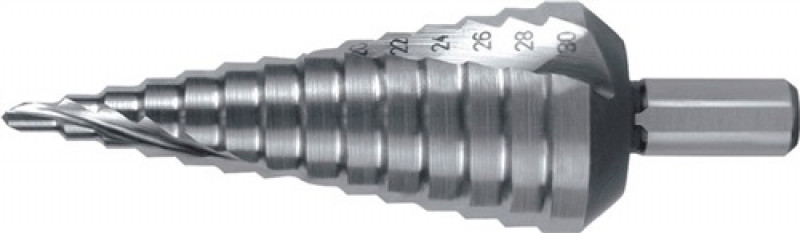 Stufenbohrer Bohrber.4-30mm HSS-Co Spiralnut Stufen 14 RUKO Stufenbohrer Bohrber.4-30mm HSS-Co Spiralnut Stufen 14 RUKO