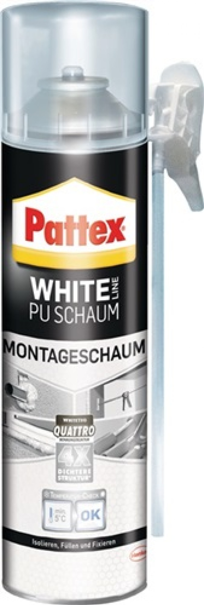 1K-Montageschaum White Line PUW50 500 ml B2 weiß m.Einweghandschuhe Dose PATTEX 1K-Montageschaum White Line PUW50 500 ml B2 weiß m.Einweghandschuhe Dose PATTEX
