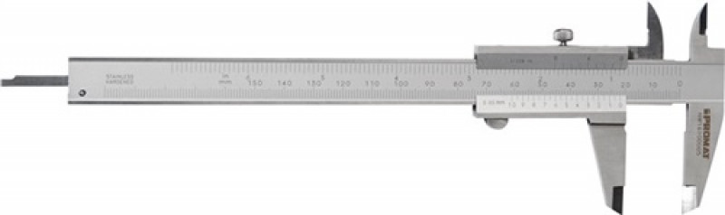 Taschenmessschieber DIN862 150mm m. Schraube eck. f. Li. PROMAT Taschenmessschieber DIN862 150mm m. Schraube eck. f. Li. PROMAT