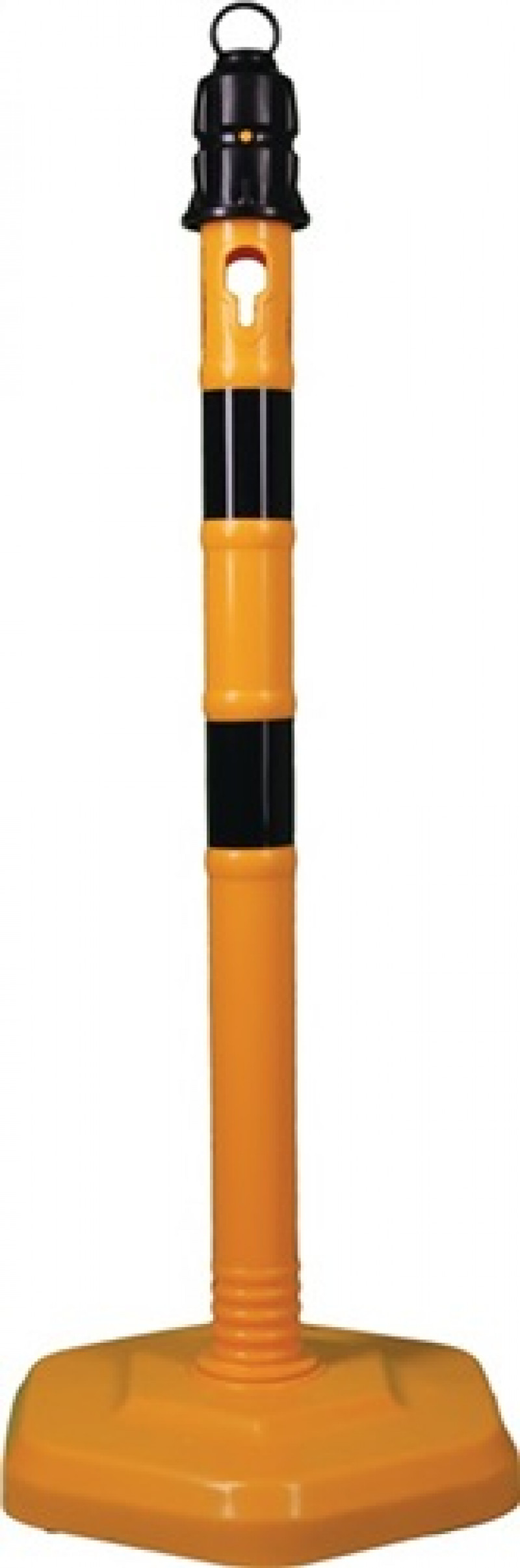 Sperrpfosten PP gelb/schwarz D.63mm z.Aufstellen m.Öse Sperrpfosten PP gelb/schwarz D.63mm z.Aufstellen m.Öse