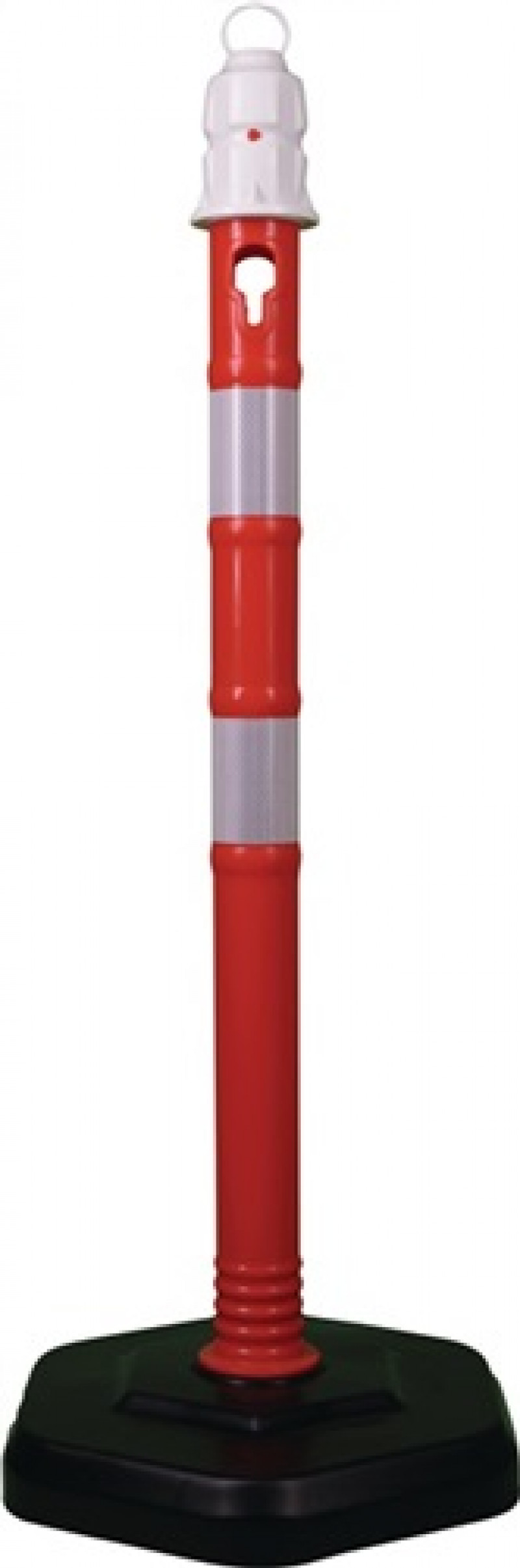 Sperrpfosten PP rot/weiß D.63mm z.Aufstellen m.Sechseckfuss m.Öse Sperrpfosten PP rot/weiß D.63mm z.Aufstellen m.Sechseckfuss m.Öse