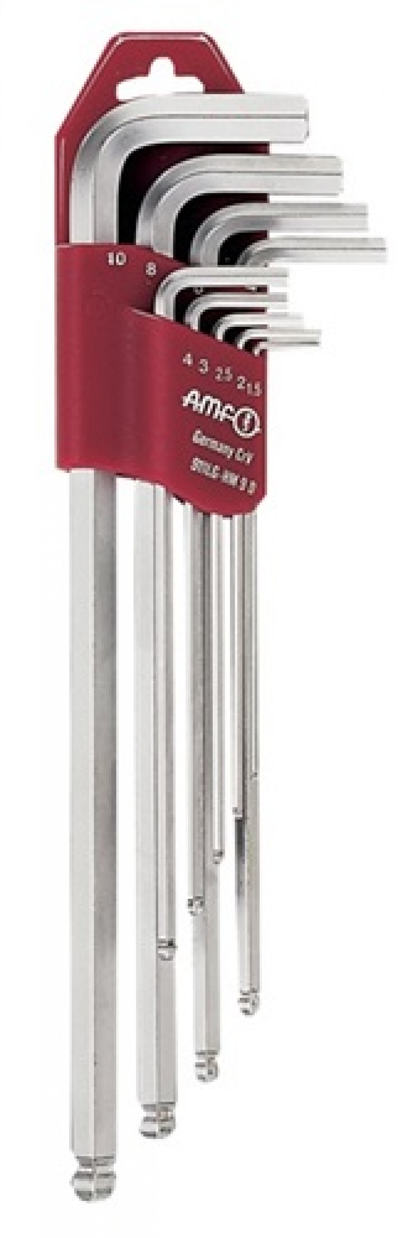 Winkelschraubendreher Satz 9tlg. 6KT SW1-10mm extra lang AMF m.Ku.-Halter Winkelschraubendreher Satz 9tlg. 6KT SW1-10mm extra lang AMF m.Ku.-Halter
