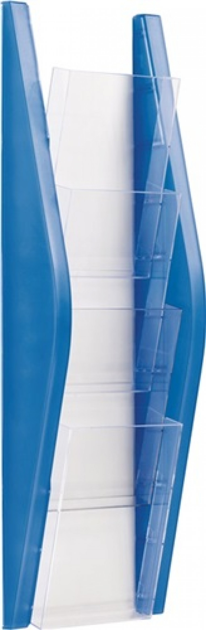 Prospekthalter H540xB169xT80mm 1/3 DIN A4 hoch blau Prospekthalter H540xB169xT80mm 1/3 DIN A4 hoch blau