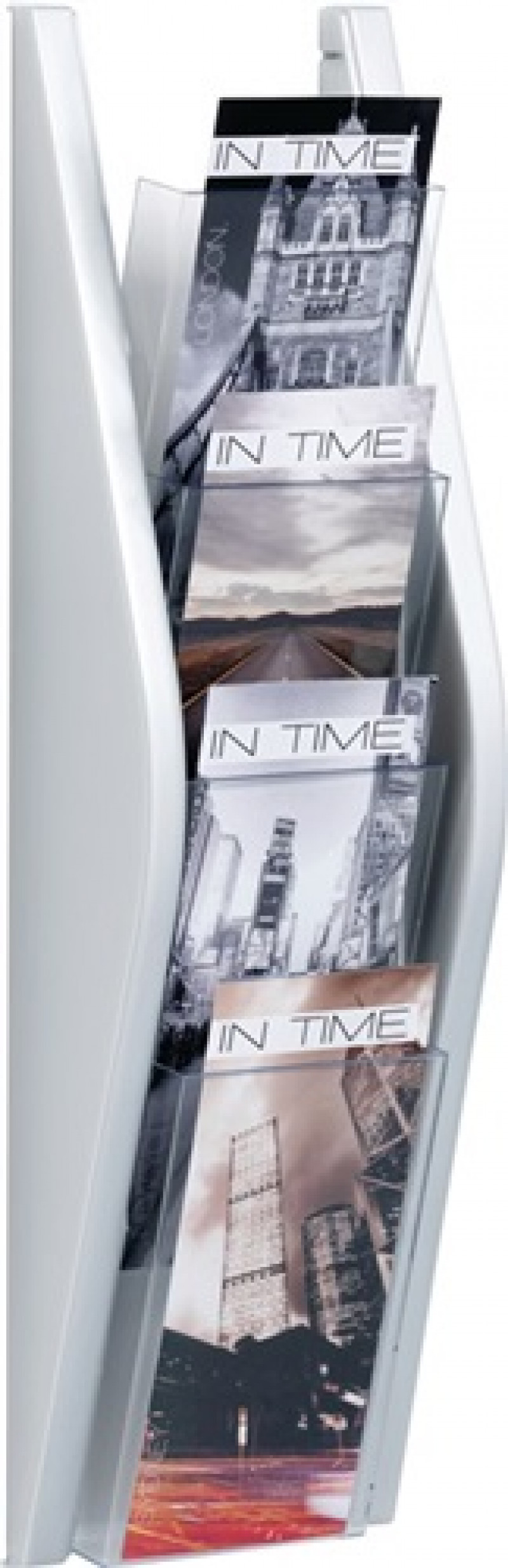 Prospekthalter H540xB169xT80mm 1/3 DIN A4 hoch silber Prospekthalter H540xB169xT80mm 1/3 DIN A4 hoch silber