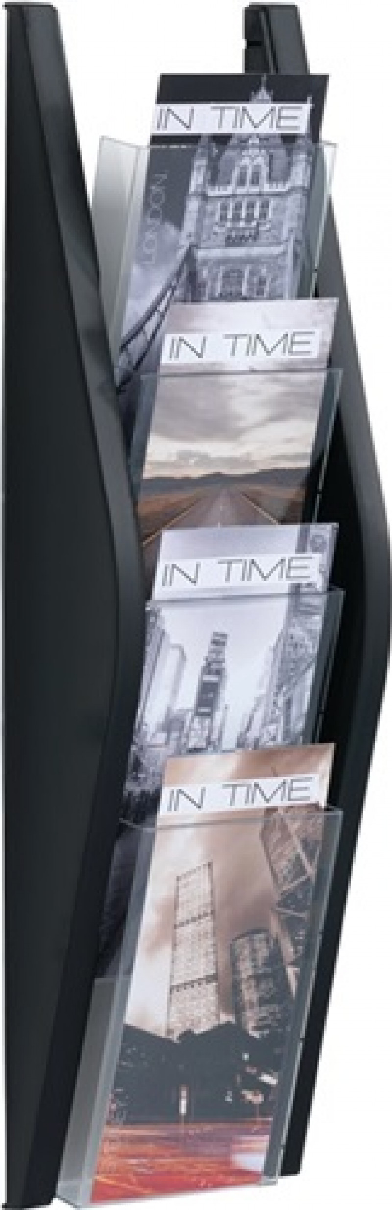 Prospekthalter H540xB169xT80mm 1/3 DIN A4 hoch schwarz Prospekthalter H540xB169xT80mm 1/3 DIN A4 hoch schwarz