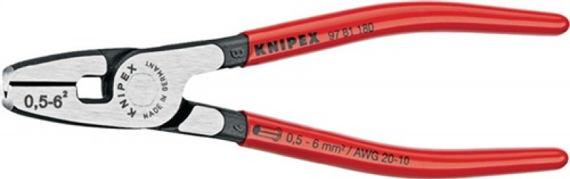 Aderendhülsenzange L.180mm 0,5-6,0 (AWG 20-10) mm² pol.Ku.-Überzug KNIPEX Aderendhülsenzange L.180mm 0,5-6,0 (AWG 20-10) mm² pol.Ku.-Überzug KNIPEX
