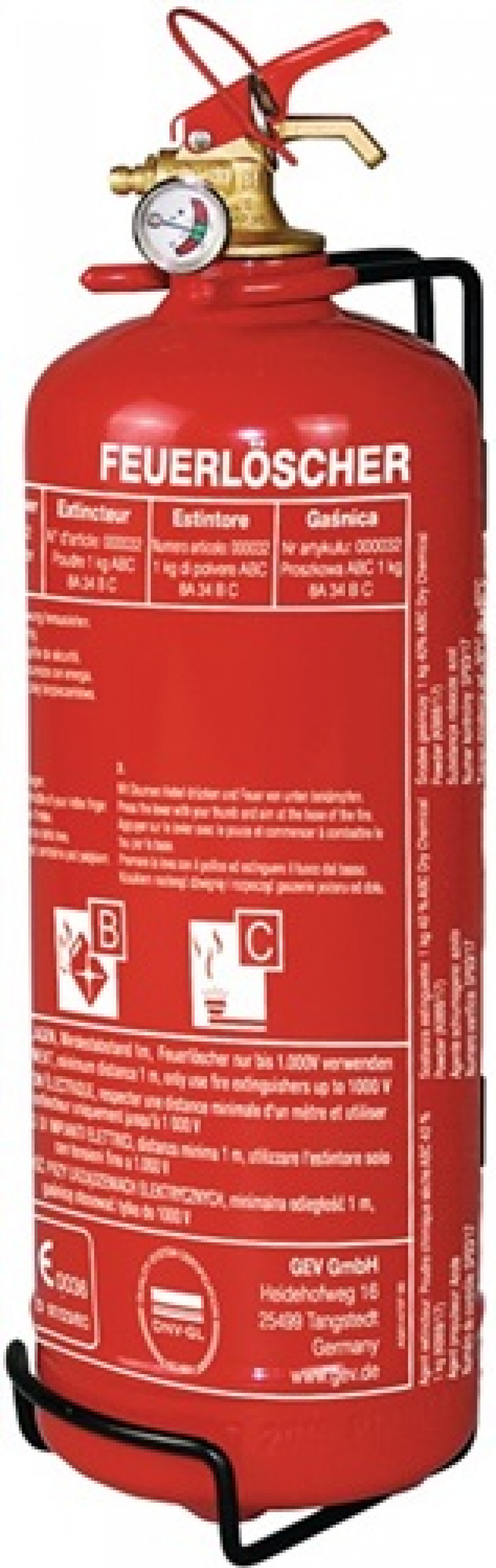 Pulverfeuerlöscher FLP 0032 FLP 0032 1kg Brandkl.5 A 34 B C m.Manometer Pulverfeuerlöscher FLP 0032 FLP 0032 1kg Brandkl.5 A 34 B C m.Manometer