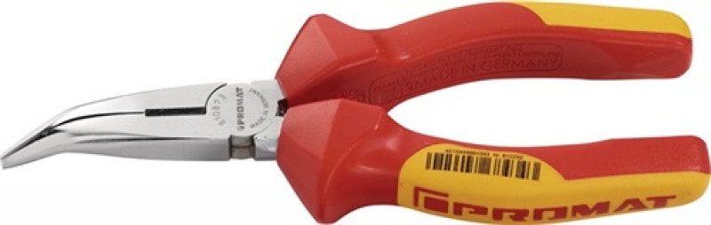 Flachrundzange L.160mm verchr.40Grad gew.VDE 2K-Hülle PROMAT Flachrundzange L.160mm verchr.40Grad gew.VDE 2K-Hülle PROMAT