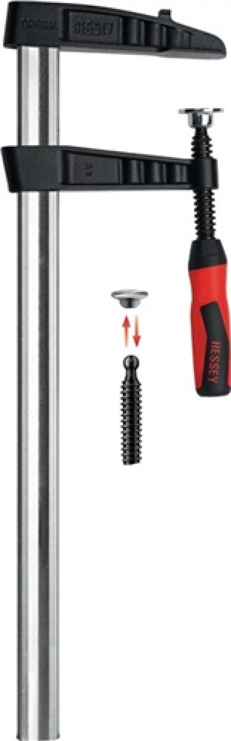 Temperguss-Schraubzw.Spann-W.500mm,Ausl.120mm,2-K-Griff,Q.35x11mm,TGK50-2K,BESSE Temperguss-Schraubzw.Spann-W.500mm,Ausl.120mm,2-K-Griff,Q.35x11mm,TGK50-2K,BESSE