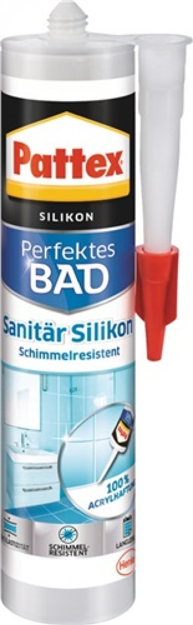 Sanitär-Silikon Dusche & Bad silbergrau 300 ml Kartusche PATTEX Sanitär-Silikon Dusche & Bad silbergrau 300 ml Kartusche PATTEX