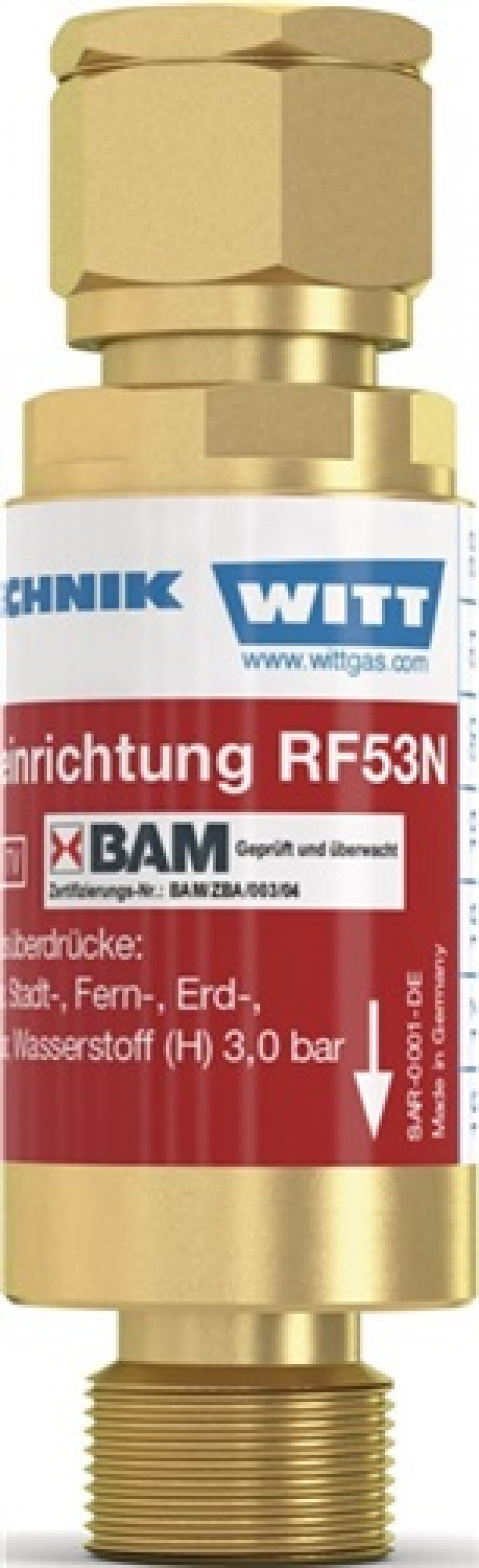 Sicherheitseinrichtung TYP RF 53 N G 3/8Zoll LH Brenngas WITT Sicherheitseinrichtung TYP RF 53 N G 3/8Zoll LH Brenngas WITT