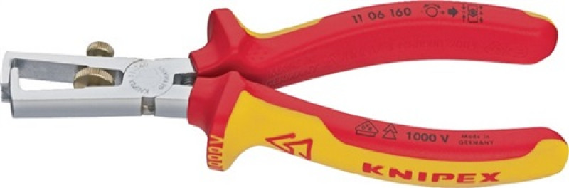 Abisolierzange L.160mm VDE verchr.2K-Hülle m.Öffnungsfeder KNIPEX Abisolierzange L.160mm VDE verchr.2K-Hülle m.Öffnungsfeder KNIPEX