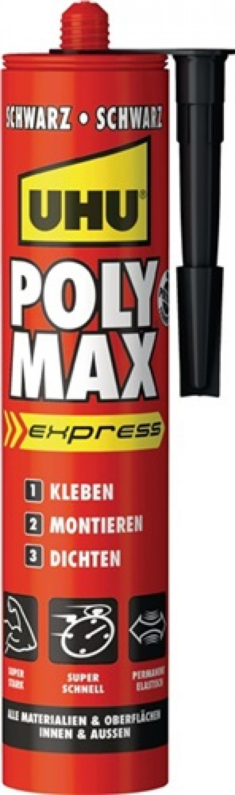 Kleb-/Dichtstoff POLY MAX EXPRESS schwarz 425g Kartusche UHU Kleb-/Dichtstoff POLY MAX EXPRESS schwarz 425g Kartusche UHU