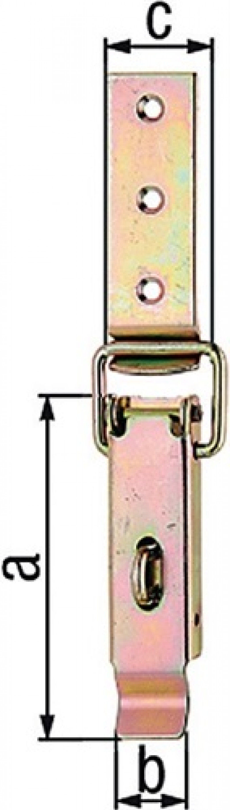 Kistenverschluss H.93mm B.24mm STA roh galv.gelb verz.f.Vorhangschl. Kistenverschluss H.93mm B.24mm STA roh galv.gelb verz.f.Vorhangschl.