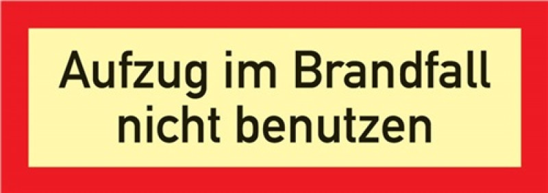 Brandschutzzeichen DIN 4066 L297xB105mm Aufzug n.benutzen Folie Brandschutzzeichen DIN 4066 L297xB105mm Aufzug n.benutzen Folie