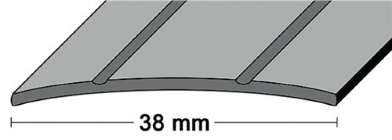 LM-Übergangsschiene B.38mm L.90 cm Alu. silberf. 2 Rillen mittig gel. LM-Übergangsschiene B.38mm L.90 cm Alu. silberf. 2 Rillen mittig gel.