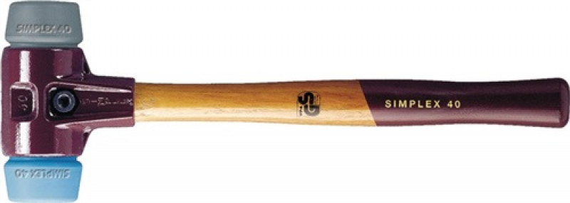 Schonhammer SIMPLEX L.330mm Kopf-D. 40mm mittelh.HO TPE-soft,blau/TPE-mid,grau Schonhammer SIMPLEX L.330mm Kopf-D. 40mm mittelh.HO TPE-soft,blau/TPE-mid,grau