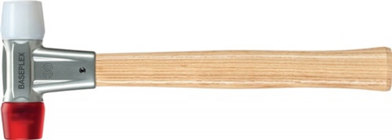 Schonhammer BASEPLEX L.340mm Kopf-D.50mm hart HO Nyl.weiß/Ca rot HALDER Schonhammer BASEPLEX L.340mm Kopf-D.50mm hart HO Nyl.weiß/Ca rot HALDER