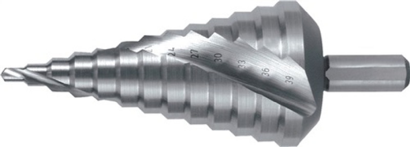 Stufenbohrer Bohrber.4-39mm HSS-Co Spiralnut Stufen 13 RUKO Stufenbohrer Bohrber.4-39mm HSS-Co Spiralnut Stufen 13 RUKO