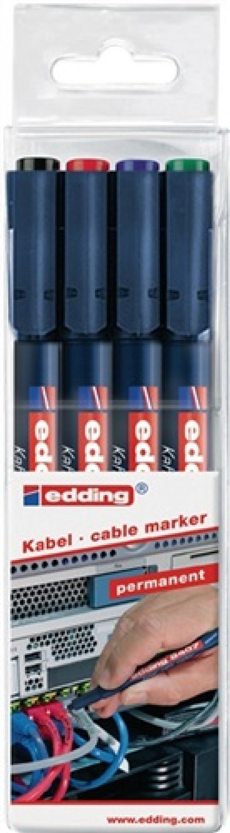 Kabelmarkerset 8407 schwarz/rot/blau/grün Strich-B.0,3mm Rundspitze EDDING Kabelmarkerset 8407 schwarz/rot/blau/grün Strich-B.0,3mm Rundspitze EDDING