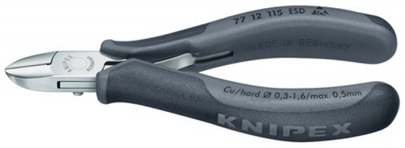 Elektron.Seitenschneider L.115mm spitz kl.Facette KNIPEX Mehrkomp.-Hüllen ESD Elektron.Seitenschneider L.115mm spitz kl.Facette KNIPEX Mehrkomp.-Hüllen ESD