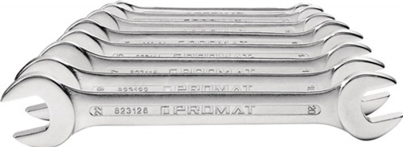 Doppelmaulschlüsselsatz 8tlg.SW6-22mm CV-Stahl verchr.PROMAT Doppelmaulschlüsselsatz 8tlg.SW6-22mm CV-Stahl verchr.PROMAT