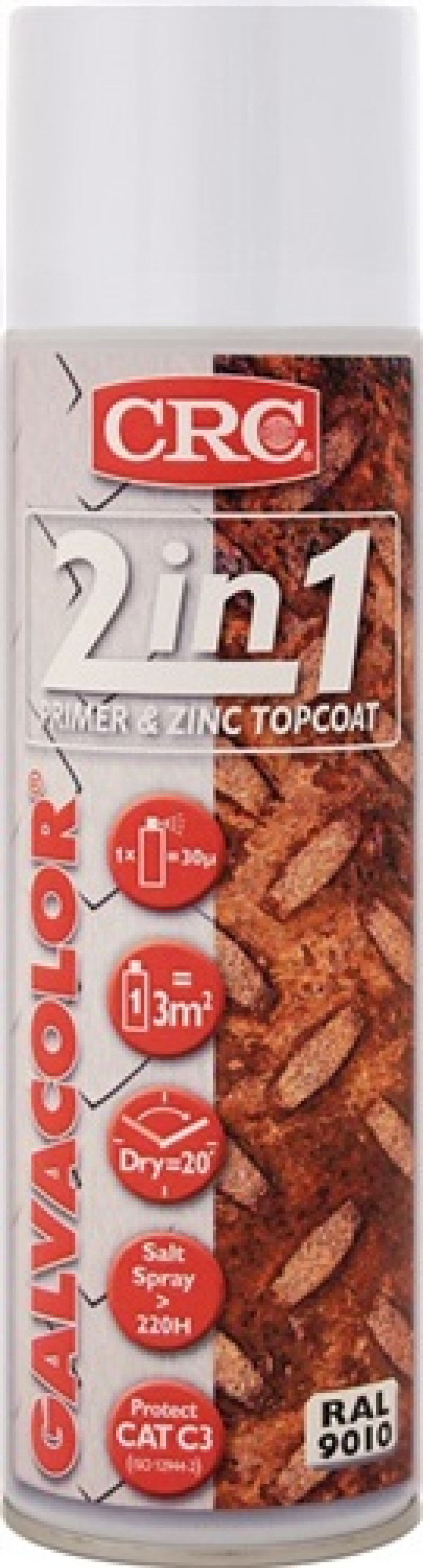 Farb-Schutzlackspray 2 in 1 GALVACOLOR reinweiß RAL 9010 500 ml Spraydose CRC Farb-Schutzlackspray 2 in 1 GALVACOLOR reinweiß RAL 9010 500 ml Spraydose CRC