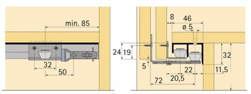Führungsprofil zu unterer Türführung STB 11 Alu. blk 6000mm Hettich Führungsprofil zu unterer Türführung STB 11 Alu. blk 6000mm Hettich
