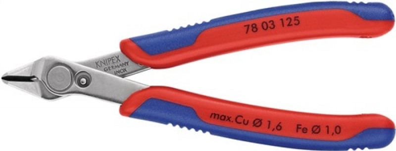 Elektron.Seitenschneider SuperKnips DIN ISO9654 L125mm spitz m.sehr kl. Facette