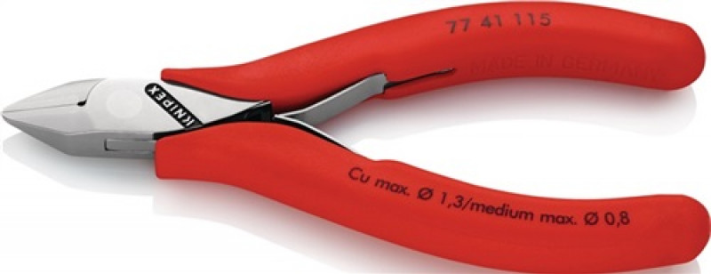Elektron.Seitenschneider L.115mm spitz 60HRc m.Feder KNIPEX m.Ku.-Hüllen Elektron.Seitenschneider L.115mm spitz 60HRc m.Feder KNIPEX m.Ku.-Hüllen