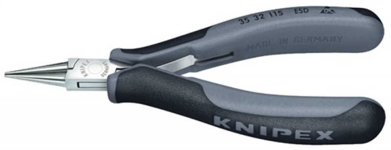 Elektronikgreifzange DIN ISO 9655 L115mm rd. ESD spiegelpoliert 2K-Hüllen Knipex Elektronikgreifzange DIN ISO 9655 L115mm rd. ESD spiegelpoliert 2K-Hüllen Knipex