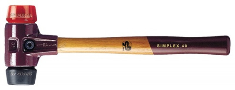 Schonhammer SIMPLEX L.350mm Kopf-D. 50mm mittelh./hart HO Gum.schw./Plastik rot Schonhammer SIMPLEX L.350mm Kopf-D. 50mm mittelh./hart HO Gum.schw./Plastik rot