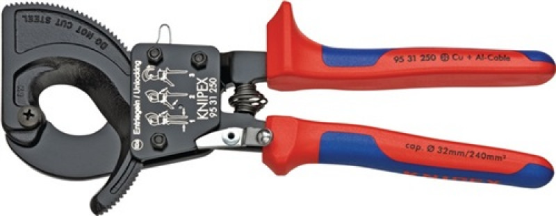 Kabelschneider Gesamt-L.250mm max.32 (240 mm²)mm 2-K.-Hüllen KNIPEX Kabelschneider Gesamt-L.250mm max.32 (240 mm²)mm 2-K.-Hüllen KNIPEX