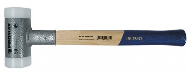 Schonhammer Gesamt-L.335mm Kopf-D.35mm Hickory rückschlagf.hart Nyl. weiß PROMAT