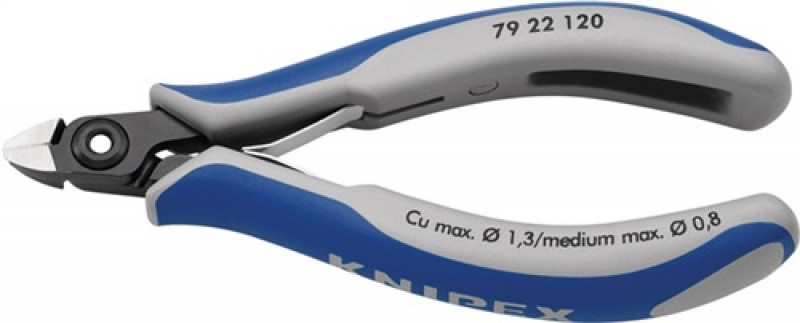 Elektron.Seitenschneider L.120mm mini o.Facette KNIPEX Mehrkomp.-Hüllen