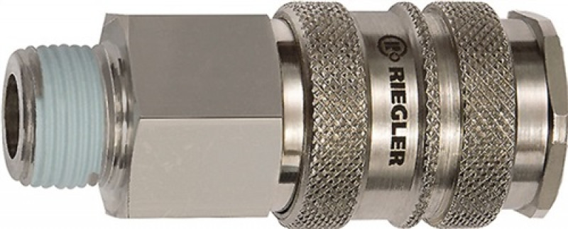 Schnellverschlusskupplung DN 10 AG STA/MS vern.Gew.R 3/4 Zoll 26,44mm RIEGLER Schnellverschlusskupplung DN 10 AG STA/MS vern.Gew.R 3/4 Zoll 26,44mm RIEGLER