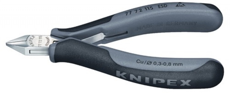 Elektronikseitenschneider DIN ISO 9654 L.115mm spitz-Mini m.kl.Facette 2K Knipex Elektronikseitenschneider DIN ISO 9654 L.115mm spitz-Mini m.kl.Facette 2K Knipex