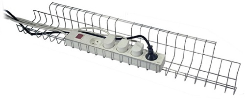 Kabelkorb B790xT100xH80-85mm silber f.Schreibtisch Kabelkorb B790xT100xH80-85mm silber f.Schreibtisch