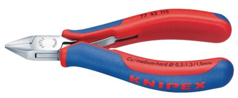 Elektronikseitenschneider DIN ISO 9654 L.130mm spitz spiegelpl. 2K-Hüllen Knipex Elektronikseitenschneider DIN ISO 9654 L.130mm spitz spiegelpl. 2K-Hüllen Knipex