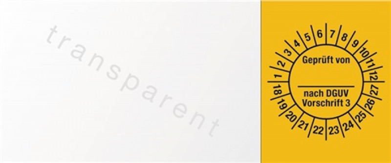 Mehrjahresprüfplakette B25xL60mm Geprüft n.DGUV3 18-27 Folie Mehrjahresprüfplakette B25xL60mm Geprüft n.DGUV3 18-27 Folie